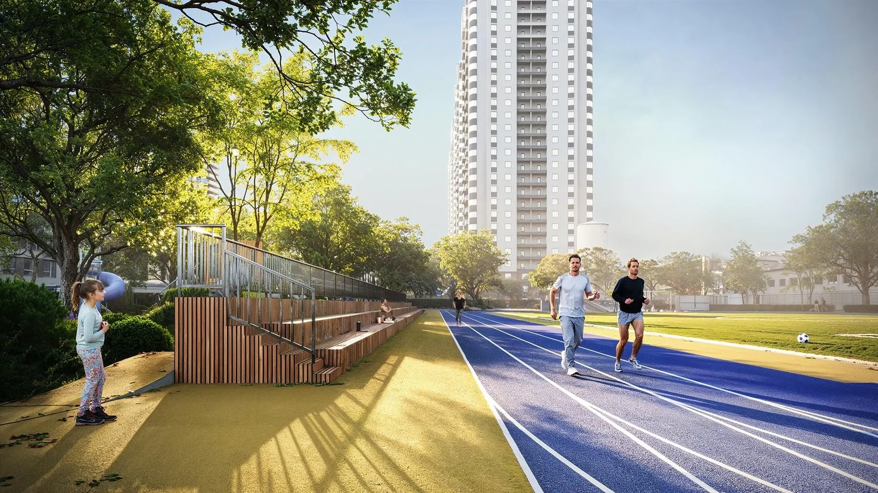 Jogging track lifestyle visual